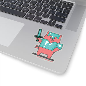 .minecraft Porkbun mascot sticker