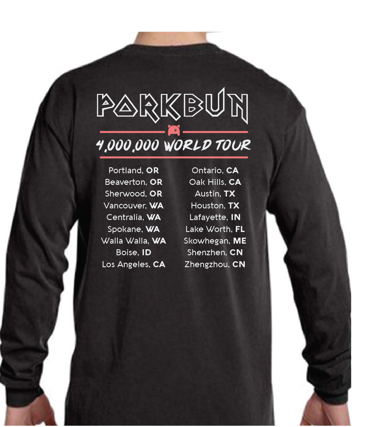 Porkbun 4,000,000 Domains World Tour Shirt