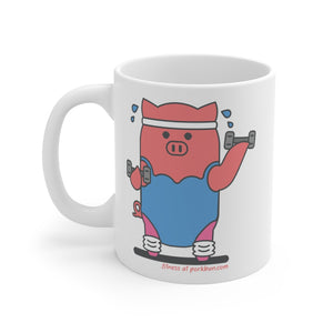 .fitness Porkbun mascot mug