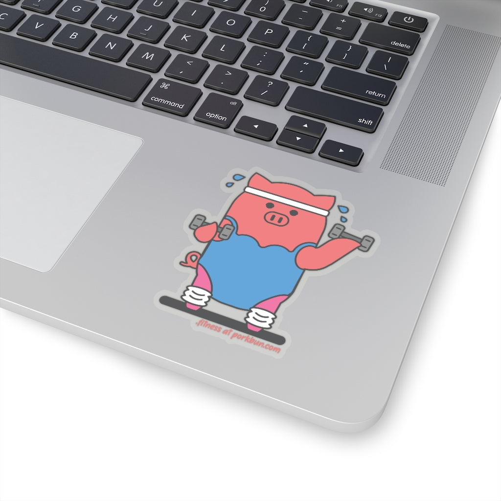 .fitness Porkbun mascot sticker