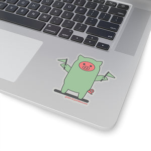 .green Porkbun mascot sticker