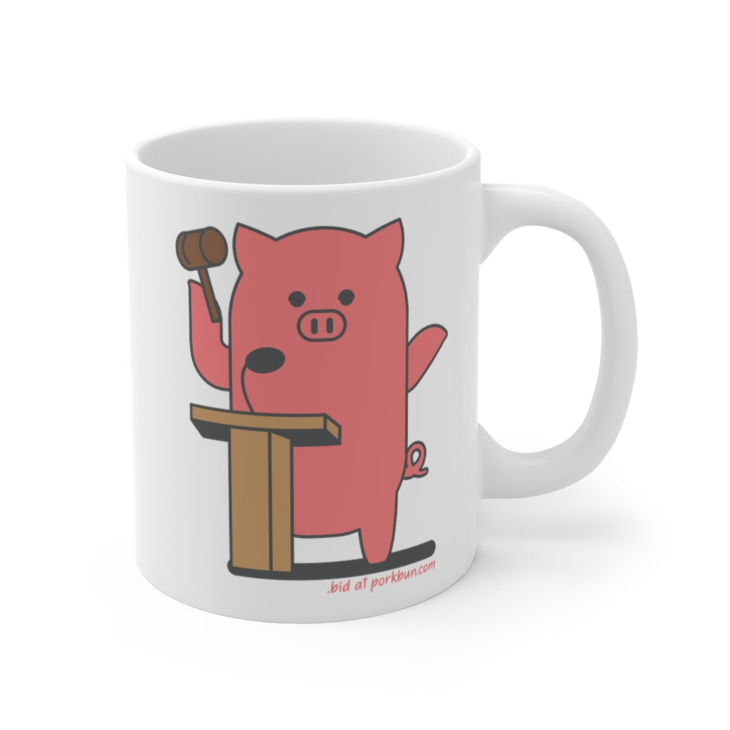 .bid Porkbun mascot mug