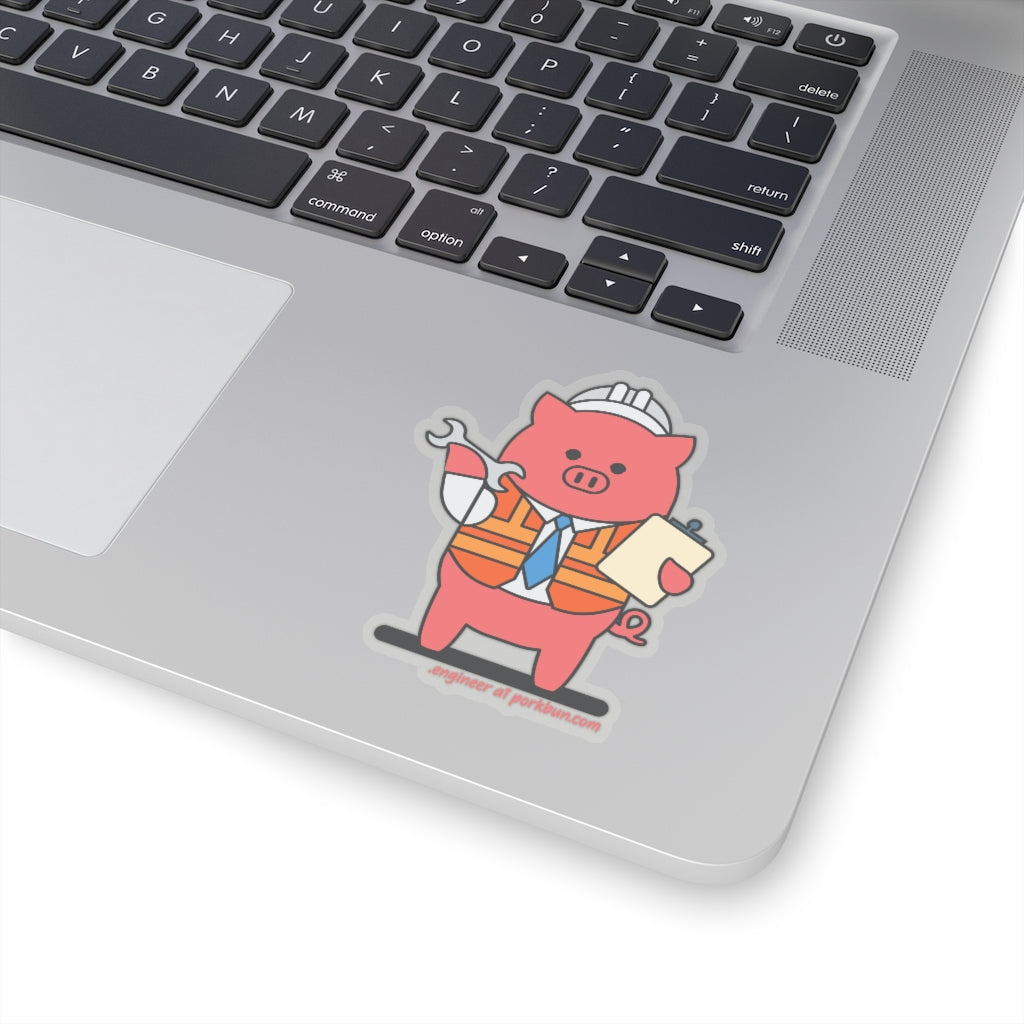 .engineer Porkbun mascot sticker