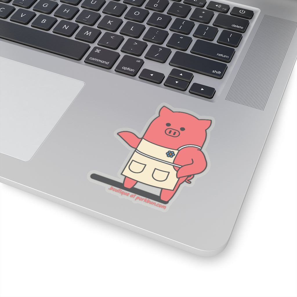 .boutique Porkbun mascot sticker