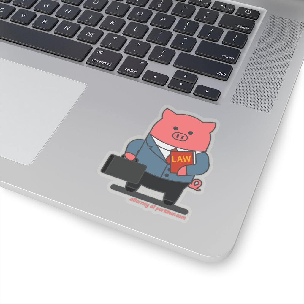 .attorney Porkbun mascot sticker