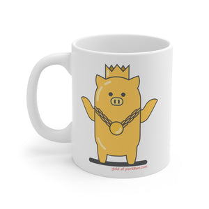 .gold Porkbun mascot mug