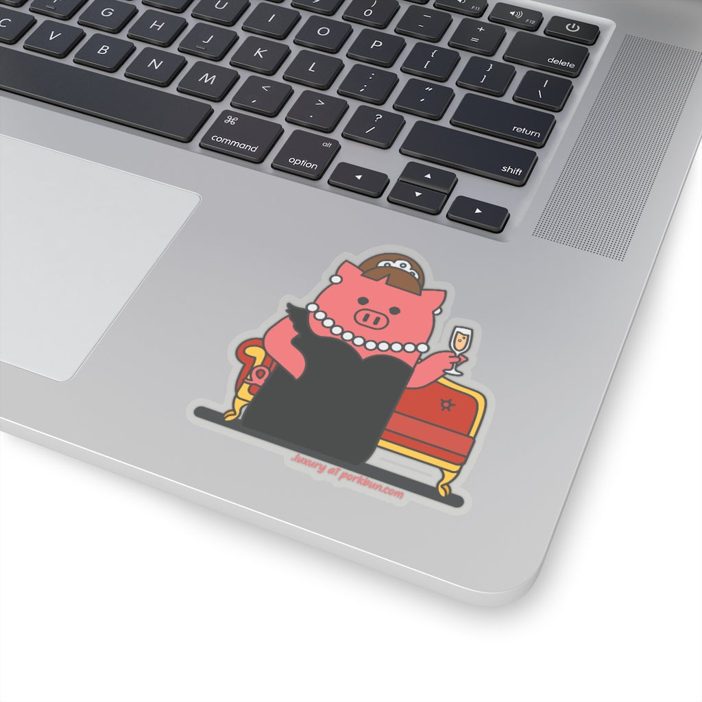 .luxury Porkbun mascot sticker