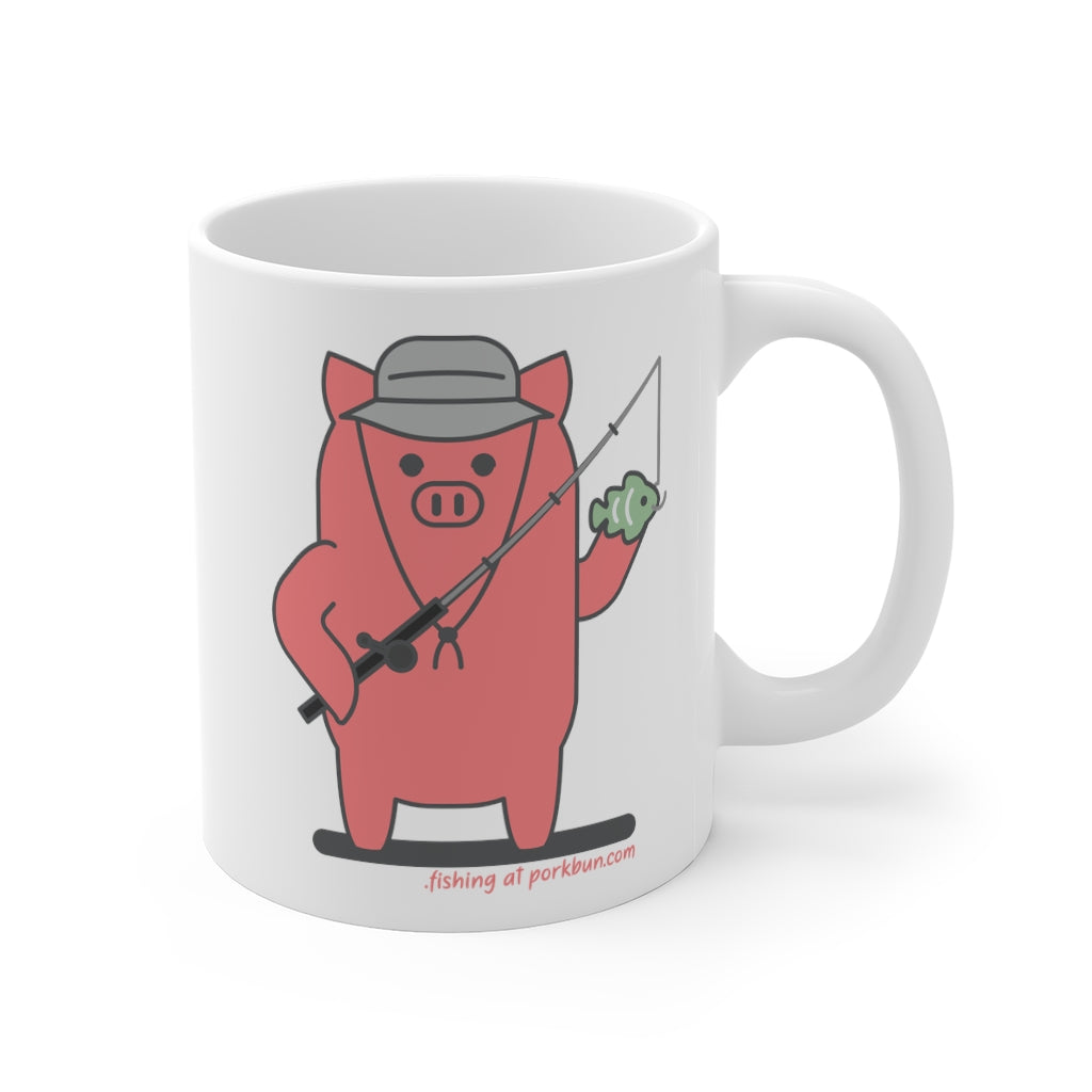 .fishing Porkbun mascot mug
