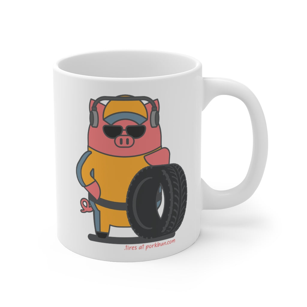 .tires Porkbun mascot mug