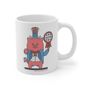 .vote Porkbun mascot mug