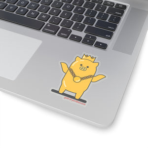 .gold Porkbun mascot sticker