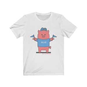 .blue Porkbun mascot t-shirt