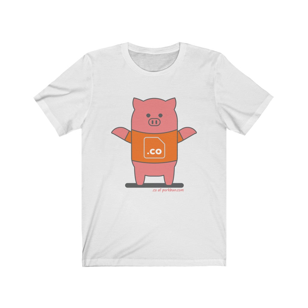 .co Porkbun mascot t-shirt