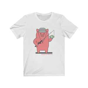 .fishing Porkbun mascot t-shirt