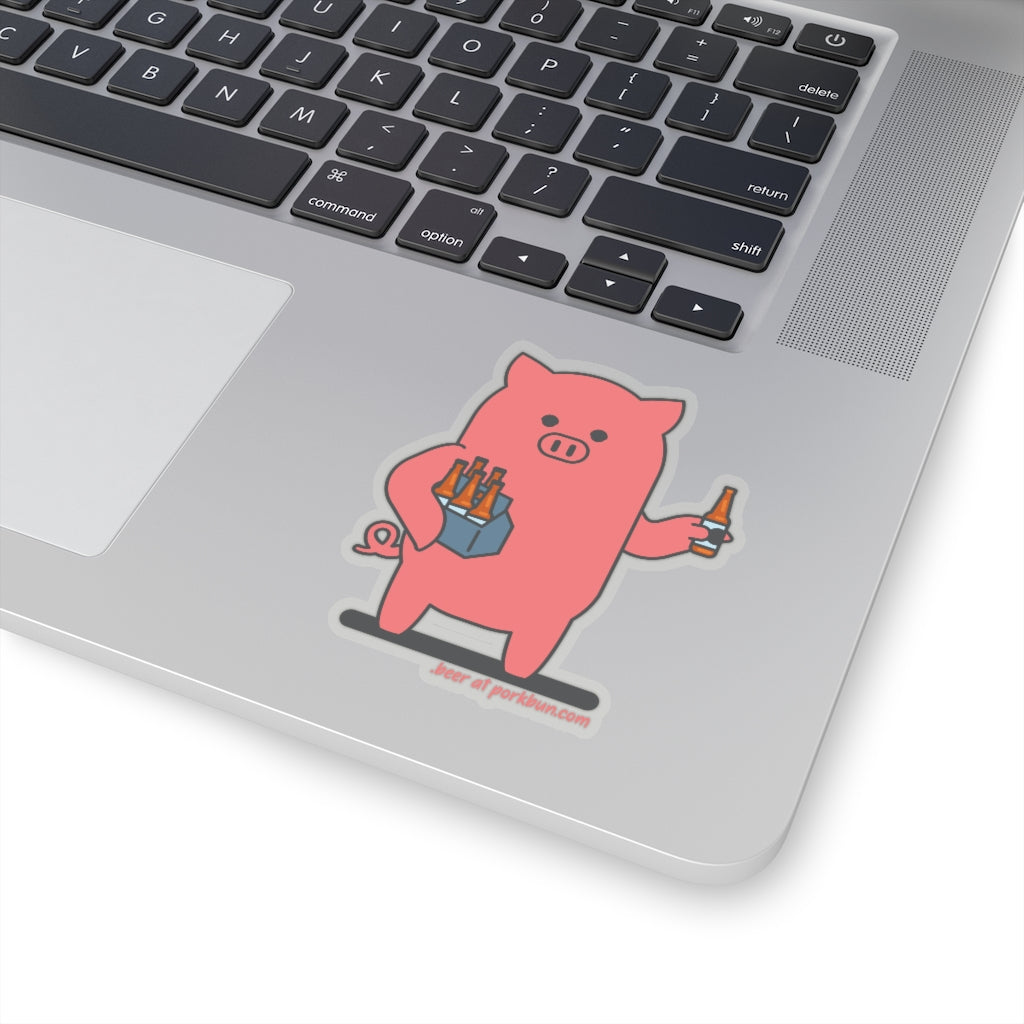 .beer Porkbun mascot sticker