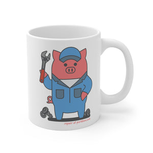 .repair Porkbun mascot mug