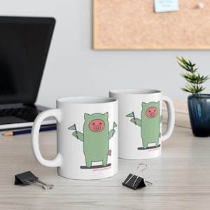 .green Porkbun mascot mug