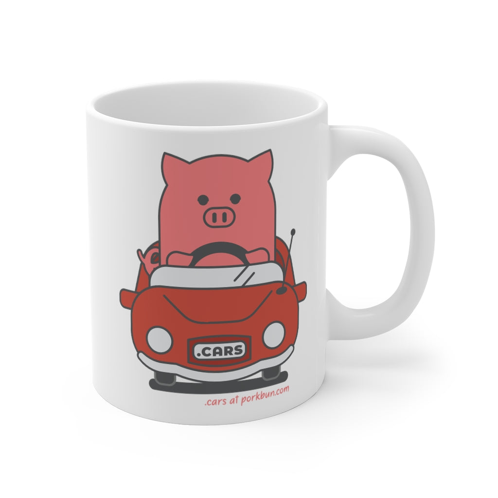 .cars Porkbun mascot mug