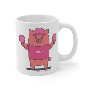 .pink Porkbun mascot mug