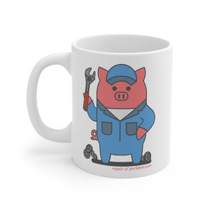.repair Porkbun mascot mug