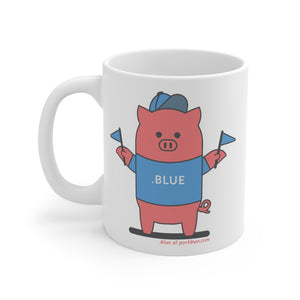 .blue Porkbun mascot mug