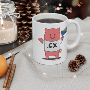 .cx Porkbun mascot mug