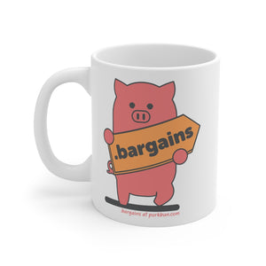 .bargains Porkbun mascot mug