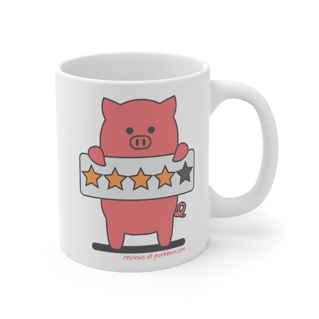 .reviews Porkbun mascot mug