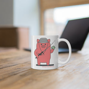.fishing Porkbun mascot mug