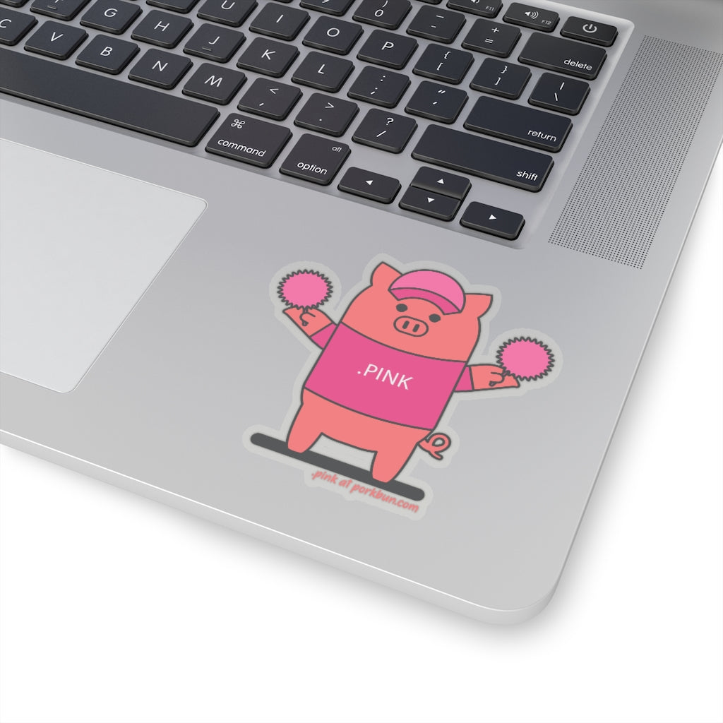 .pink Porkbun mascot sticker
