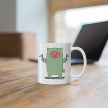 Load image into Gallery viewer, .green Porkbun mascot mug
