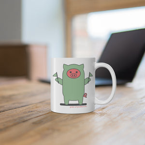 .green Porkbun mascot mug