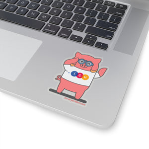 .icu Porkbun mascot sticker