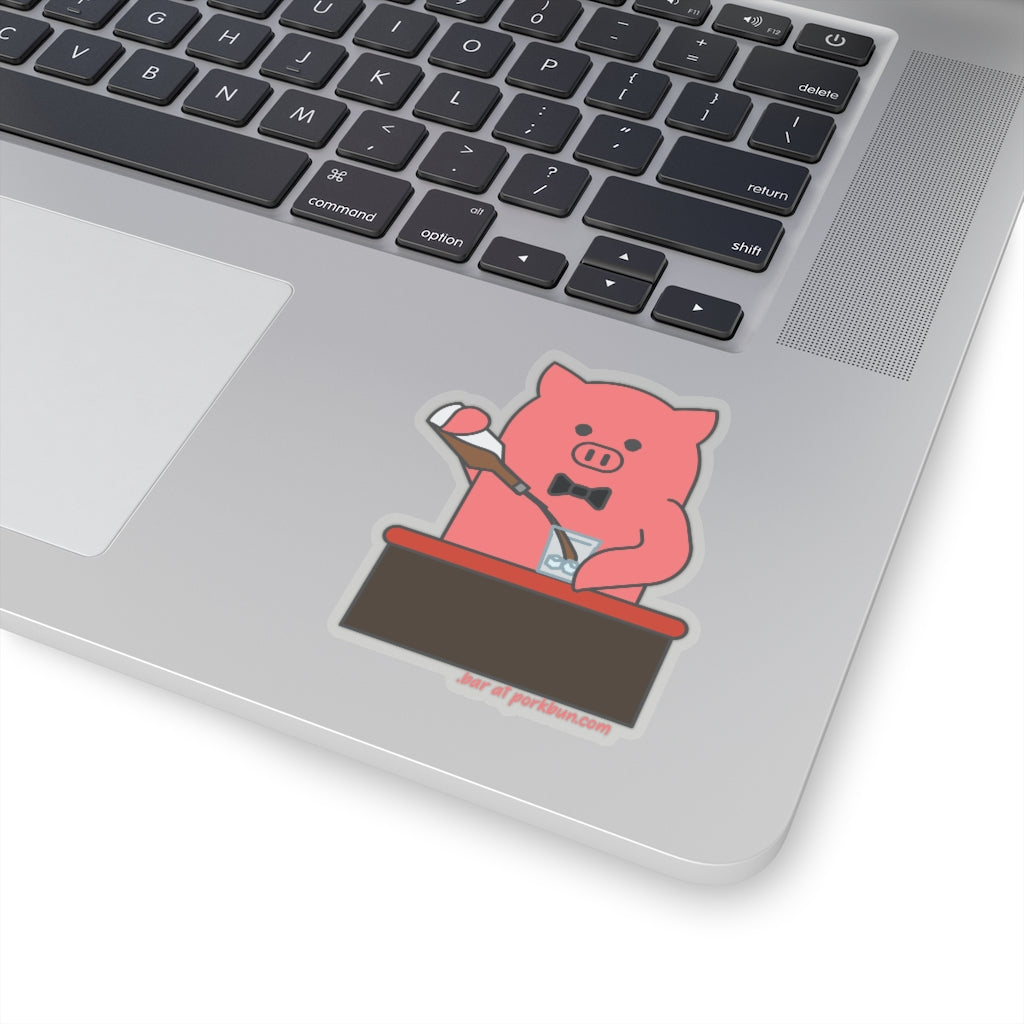 .bar Porkbun mascot sticker