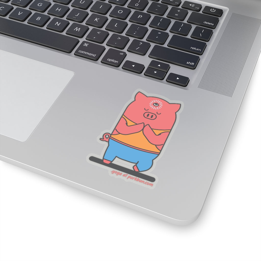 .yoga Porkbun mascot sticker