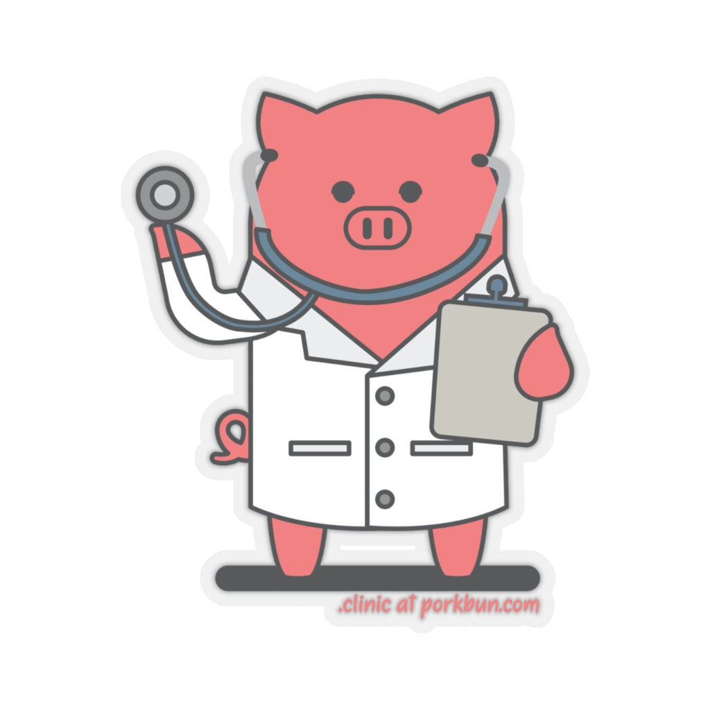 .clinic Porkbun mascot sticker