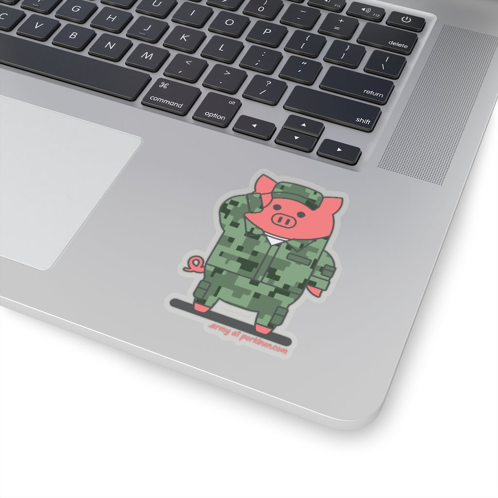 .army Porkbun mascot sticker