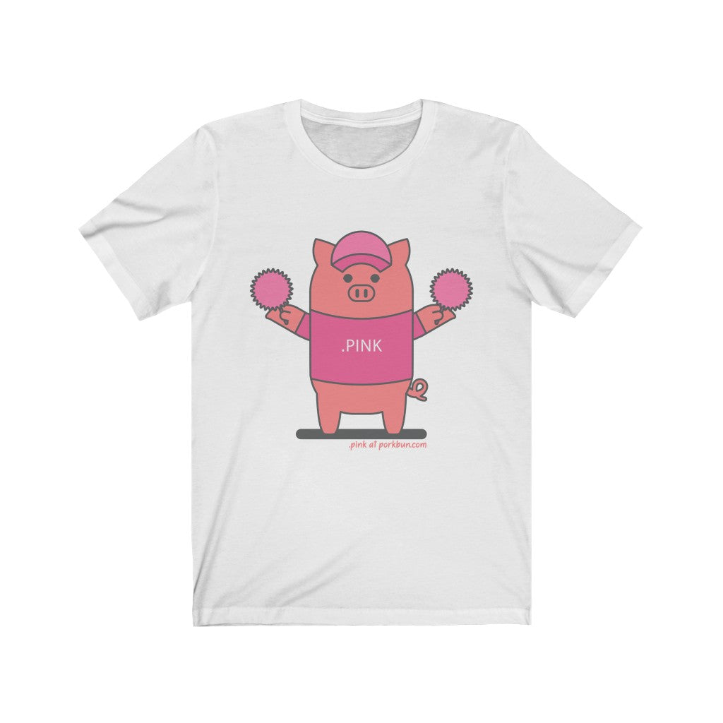 .pink Porkbun mascot t-shirt