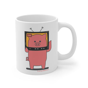 .tv Porkbun mascot mug