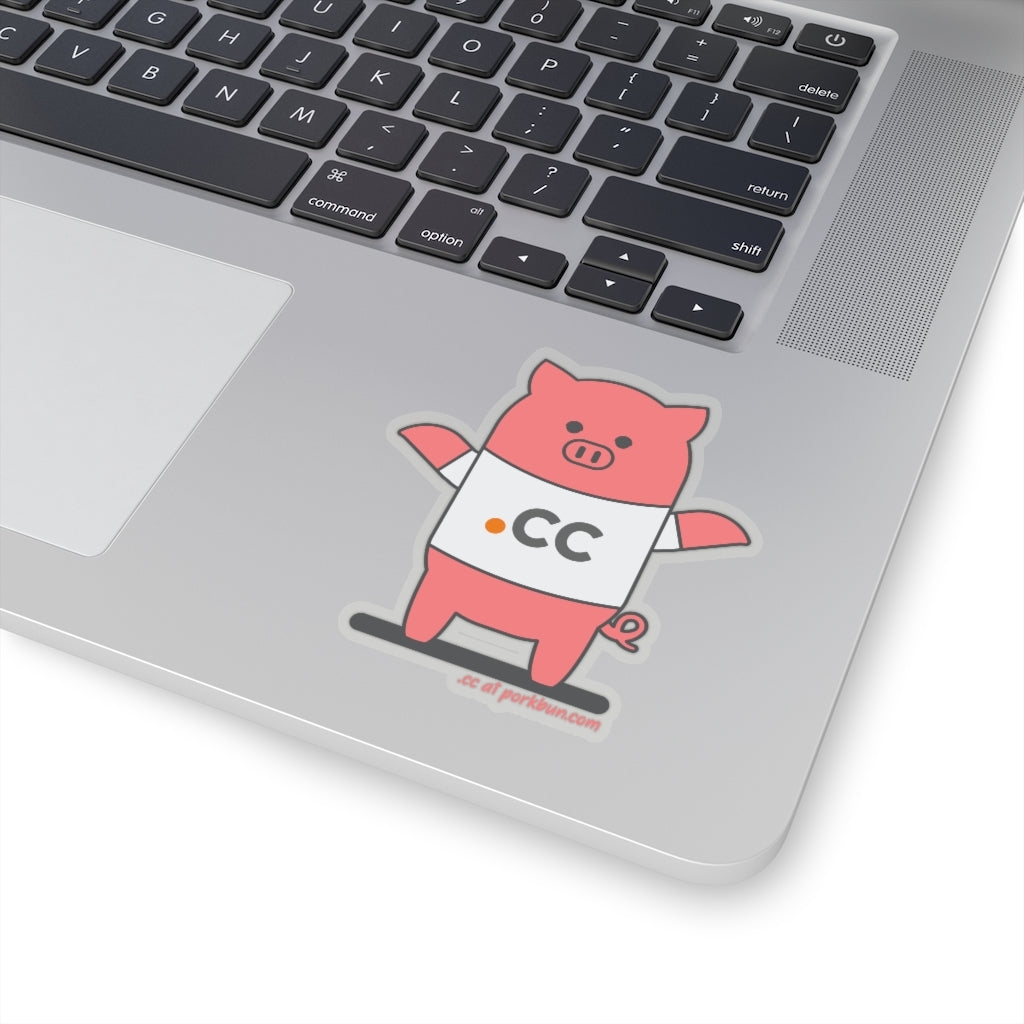 .cc Porkbun mascot sticker