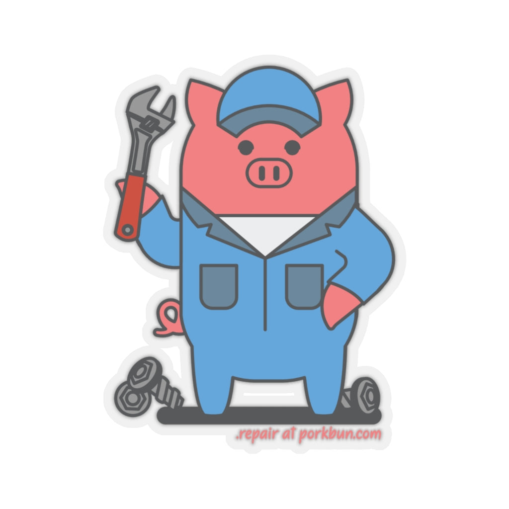.repair Porkbun mascot sticker