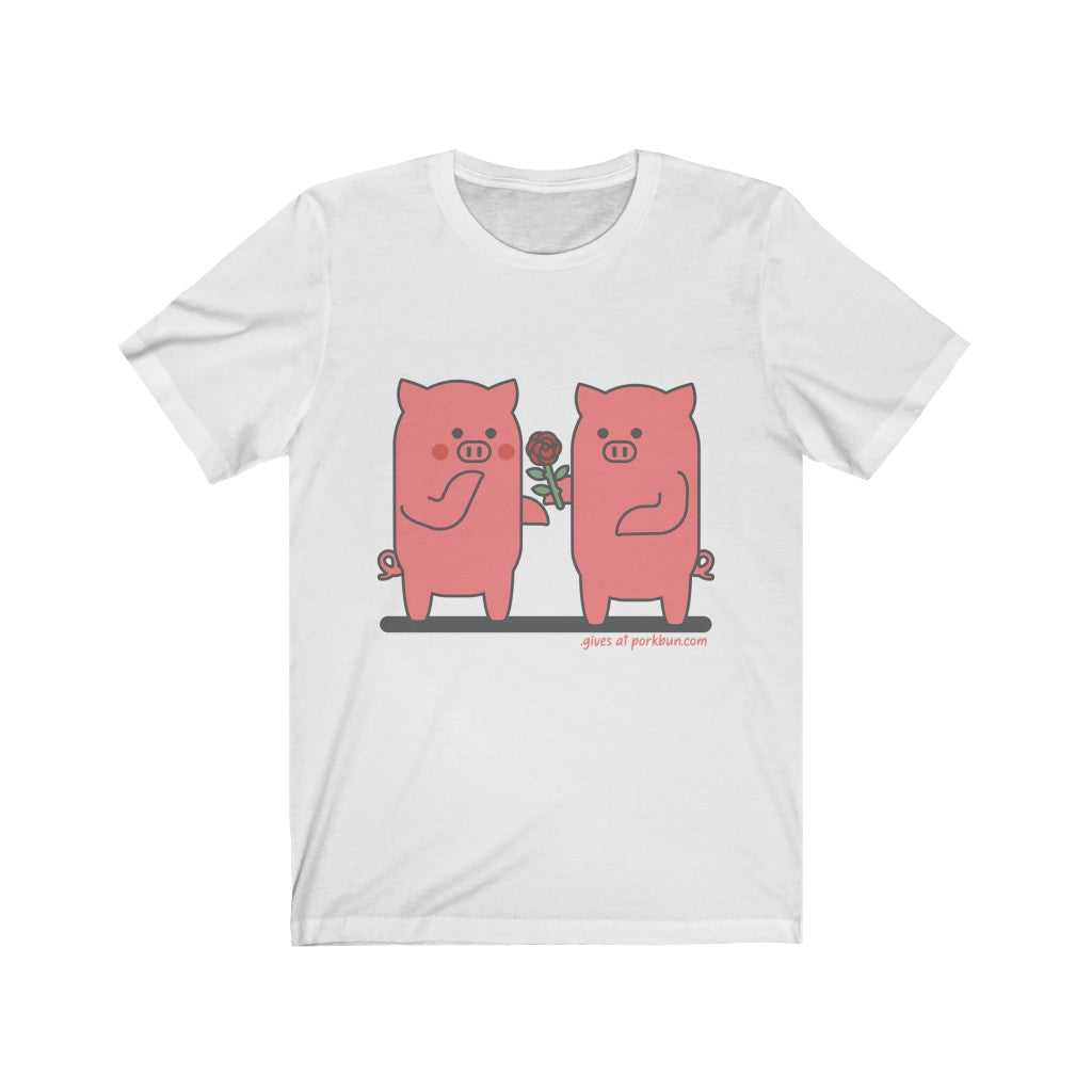 .gives Porkbun mascot t-shirt